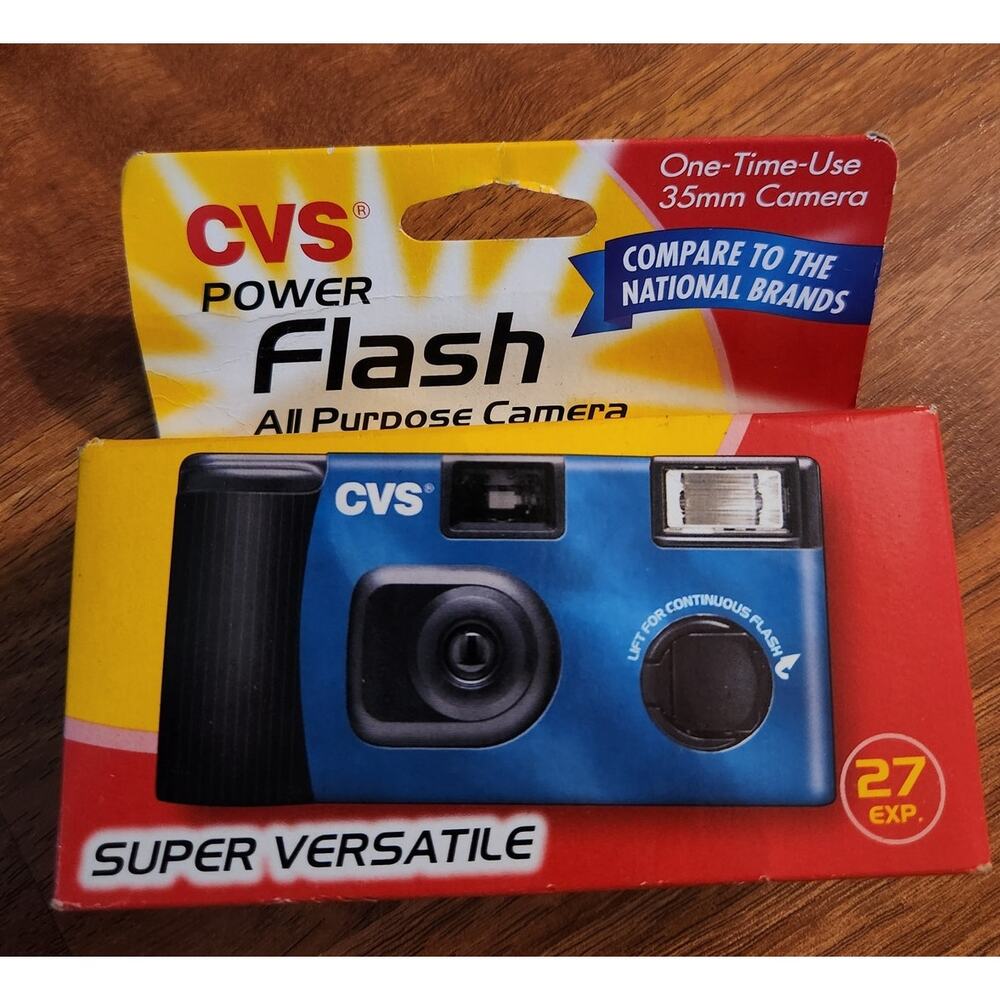 CVS Power Flash Blue All Purpose One TIme Use Camera 35MM NIB